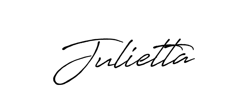 Make a beautiful signature design for name Julietta. With this signature (Antro_Vectra_Bolder) style, you can create a handwritten signature for free. Julietta signature style 7 images and pictures png