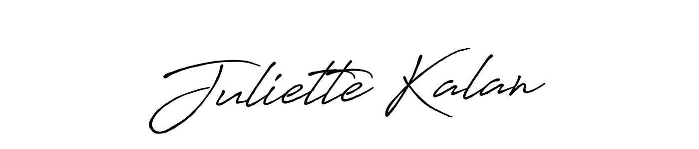 Make a beautiful signature design for name Juliette Kalan. With this signature (Antro_Vectra_Bolder) style, you can create a handwritten signature for free. Juliette Kalan signature style 7 images and pictures png