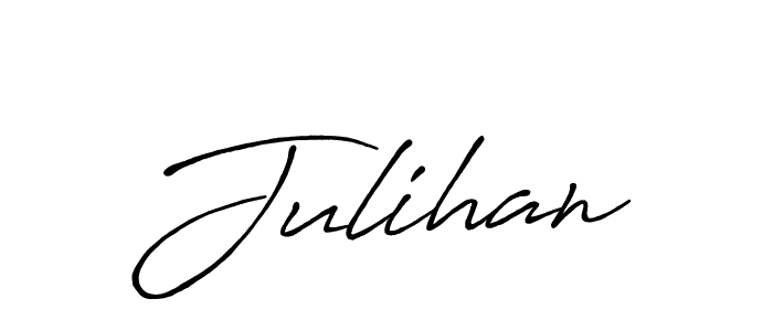 Use a signature maker to create a handwritten signature online. With this signature software, you can design (Antro_Vectra_Bolder) your own signature for name Julihan. Julihan signature style 7 images and pictures png