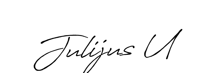 Use a signature maker to create a handwritten signature online. With this signature software, you can design (Antro_Vectra_Bolder) your own signature for name Julijus U. Julijus U signature style 7 images and pictures png