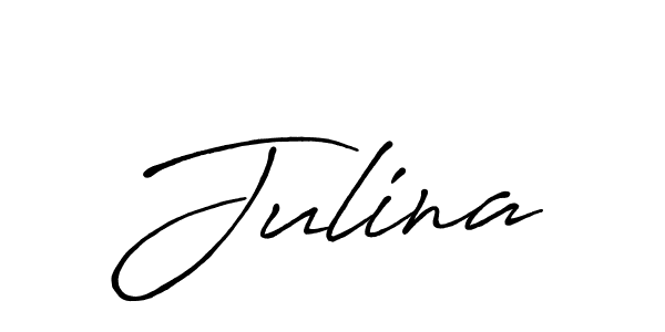 Julina stylish signature style. Best Handwritten Sign (Antro_Vectra_Bolder) for my name. Handwritten Signature Collection Ideas for my name Julina. Julina signature style 7 images and pictures png