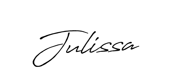 Design your own signature with our free online signature maker. With this signature software, you can create a handwritten (Antro_Vectra_Bolder) signature for name Julissa. Julissa signature style 7 images and pictures png