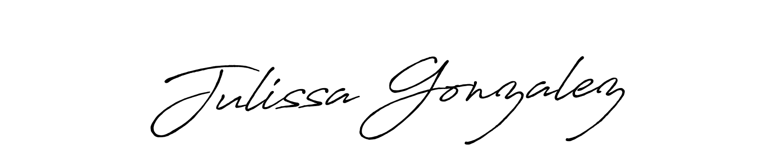 The best way (Antro_Vectra_Bolder) to make a short signature is to pick only two or three words in your name. The name Julissa Gonzalez include a total of six letters. For converting this name. Julissa Gonzalez signature style 7 images and pictures png