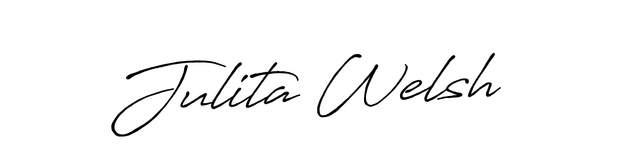 Julita Welsh stylish signature style. Best Handwritten Sign (Antro_Vectra_Bolder) for my name. Handwritten Signature Collection Ideas for my name Julita Welsh. Julita Welsh signature style 7 images and pictures png