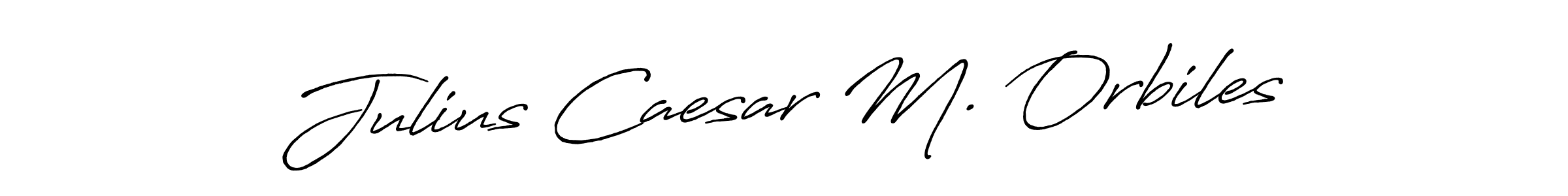 Create a beautiful signature design for name Julius Caesar M. Orbiles. With this signature (Antro_Vectra_Bolder) fonts, you can make a handwritten signature for free. Julius Caesar M. Orbiles signature style 7 images and pictures png