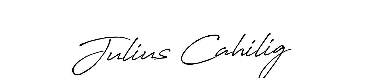 Julius Cahilig stylish signature style. Best Handwritten Sign (Antro_Vectra_Bolder) for my name. Handwritten Signature Collection Ideas for my name Julius Cahilig. Julius Cahilig signature style 7 images and pictures png