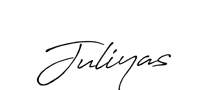 How to make Juliyas name signature. Use Antro_Vectra_Bolder style for creating short signs online. This is the latest handwritten sign. Juliyas signature style 7 images and pictures png