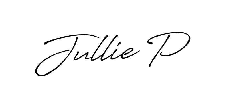 Once you've used our free online signature maker to create your best signature Antro_Vectra_Bolder style, it's time to enjoy all of the benefits that Jullie P name signing documents. Jullie P signature style 7 images and pictures png