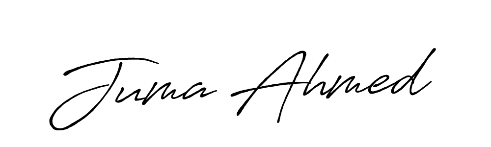 Make a beautiful signature design for name Juma Ahmed. With this signature (Antro_Vectra_Bolder) style, you can create a handwritten signature for free. Juma Ahmed signature style 7 images and pictures png