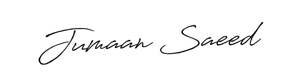 Use a signature maker to create a handwritten signature online. With this signature software, you can design (Antro_Vectra_Bolder) your own signature for name Jumaan Saeed. Jumaan Saeed signature style 7 images and pictures png
