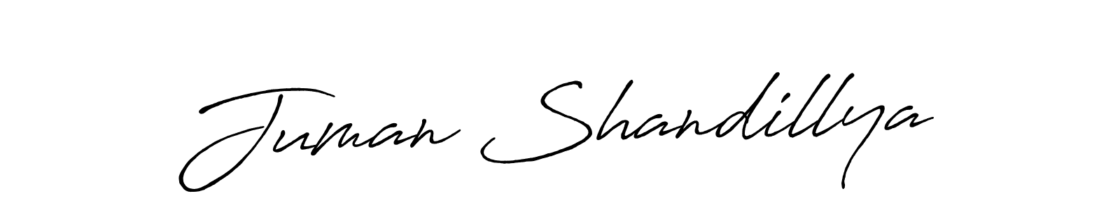 Design your own signature with our free online signature maker. With this signature software, you can create a handwritten (Antro_Vectra_Bolder) signature for name Juman Shandillya. Juman Shandillya signature style 7 images and pictures png