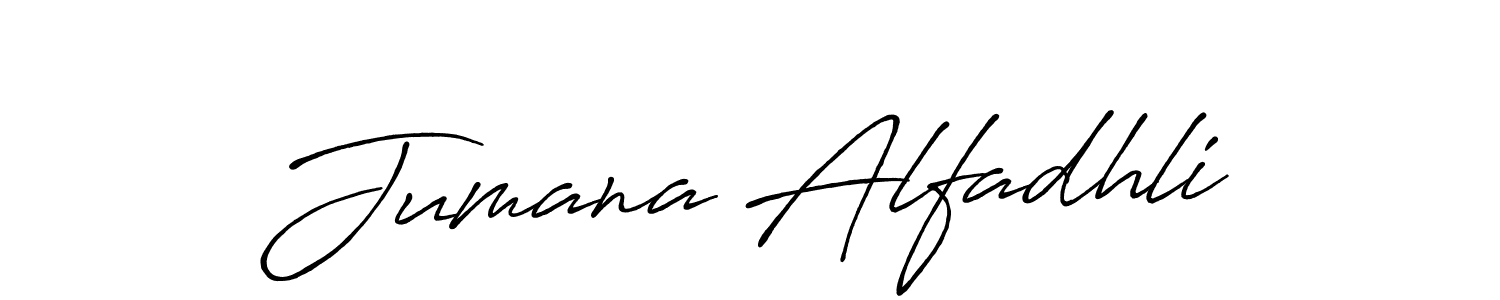 Use a signature maker to create a handwritten signature online. With this signature software, you can design (Antro_Vectra_Bolder) your own signature for name Jumana Alfadhli. Jumana Alfadhli signature style 7 images and pictures png