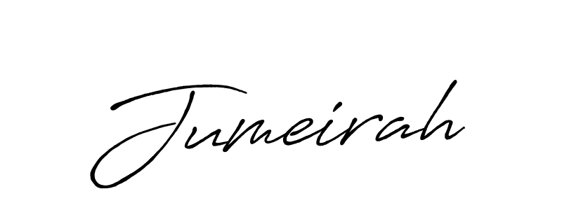 Make a beautiful signature design for name Jumeirah. With this signature (Antro_Vectra_Bolder) style, you can create a handwritten signature for free. Jumeirah signature style 7 images and pictures png