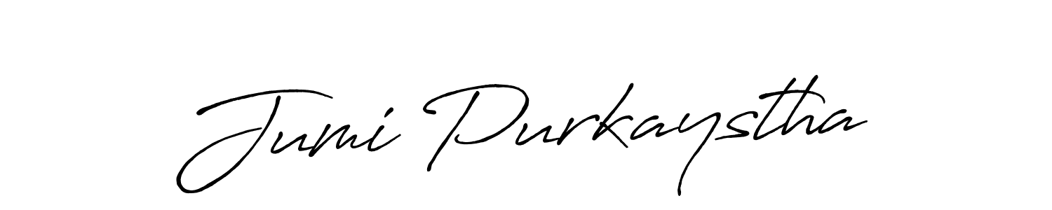 Create a beautiful signature design for name Jumi Purkaystha. With this signature (Antro_Vectra_Bolder) fonts, you can make a handwritten signature for free. Jumi Purkaystha signature style 7 images and pictures png