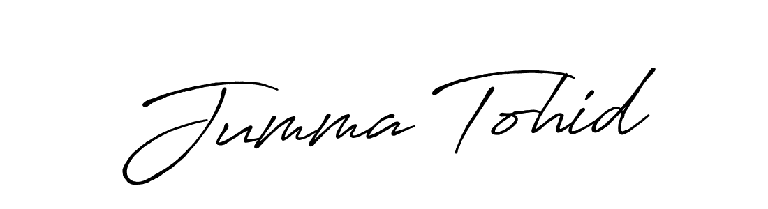 You should practise on your own different ways (Antro_Vectra_Bolder) to write your name (Jumma Tohid) in signature. don't let someone else do it for you. Jumma Tohid signature style 7 images and pictures png