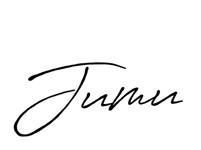 Jumu stylish signature style. Best Handwritten Sign (Antro_Vectra_Bolder) for my name. Handwritten Signature Collection Ideas for my name Jumu. Jumu signature style 7 images and pictures png