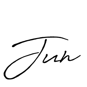 Also You can easily find your signature by using the search form. We will create Jun name handwritten signature images for you free of cost using Antro_Vectra_Bolder sign style. Jun signature style 7 images and pictures png