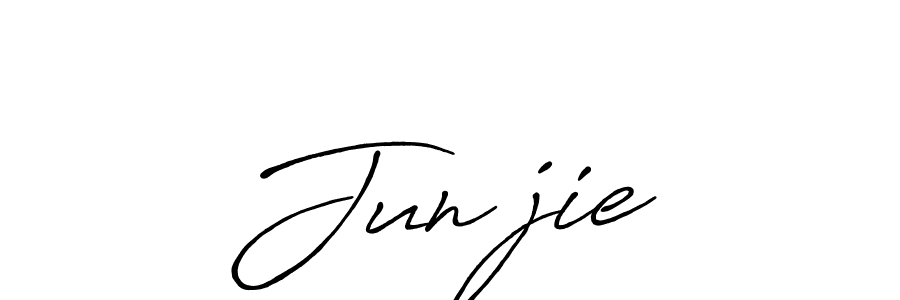 Make a beautiful signature design for name Jun jie. With this signature (Antro_Vectra_Bolder) style, you can create a handwritten signature for free. Jun jie signature style 7 images and pictures png