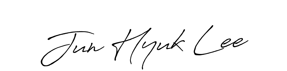 Create a beautiful signature design for name Jun Hyuk Lee. With this signature (Antro_Vectra_Bolder) fonts, you can make a handwritten signature for free. Jun Hyuk Lee signature style 7 images and pictures png