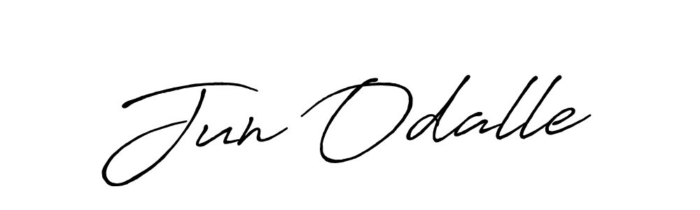 Similarly Antro_Vectra_Bolder is the best handwritten signature design. Signature creator online .You can use it as an online autograph creator for name Jun Odalle. Jun Odalle signature style 7 images and pictures png