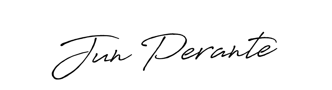 How to make Jun Perante name signature. Use Antro_Vectra_Bolder style for creating short signs online. This is the latest handwritten sign. Jun Perante signature style 7 images and pictures png