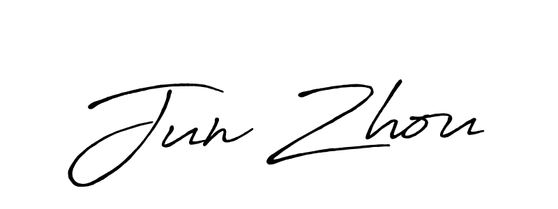 Create a beautiful signature design for name Jun Zhou. With this signature (Antro_Vectra_Bolder) fonts, you can make a handwritten signature for free. Jun Zhou signature style 7 images and pictures png