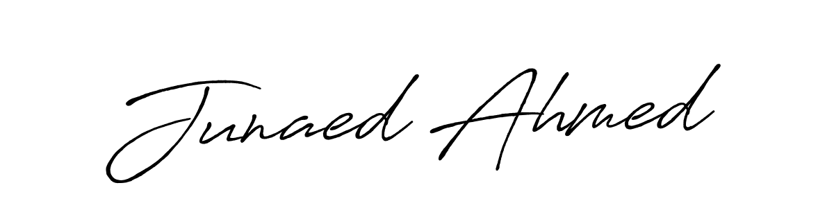 How to make Junaed Ahmed name signature. Use Antro_Vectra_Bolder style for creating short signs online. This is the latest handwritten sign. Junaed Ahmed signature style 7 images and pictures png