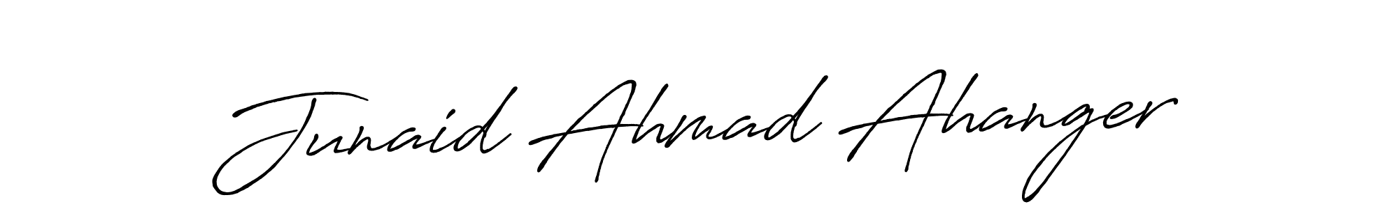 Create a beautiful signature design for name Junaid Ahmad Ahanger. With this signature (Antro_Vectra_Bolder) fonts, you can make a handwritten signature for free. Junaid Ahmad Ahanger signature style 7 images and pictures png