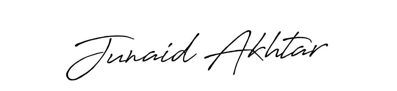 Use a signature maker to create a handwritten signature online. With this signature software, you can design (Antro_Vectra_Bolder) your own signature for name Junaid Akhtar. Junaid Akhtar signature style 7 images and pictures png