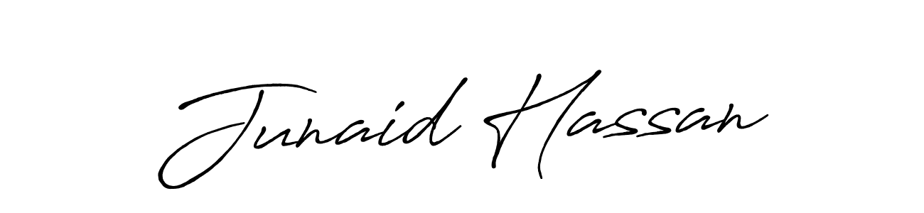 It looks lik you need a new signature style for name Junaid Hassan. Design unique handwritten (Antro_Vectra_Bolder) signature with our free signature maker in just a few clicks. Junaid Hassan signature style 7 images and pictures png