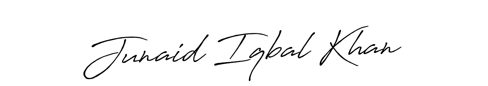 How to make Junaid Iqbal Khan name signature. Use Antro_Vectra_Bolder style for creating short signs online. This is the latest handwritten sign. Junaid Iqbal Khan signature style 7 images and pictures png