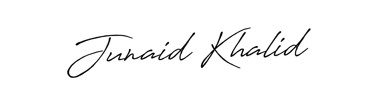 Antro_Vectra_Bolder is a professional signature style that is perfect for those who want to add a touch of class to their signature. It is also a great choice for those who want to make their signature more unique. Get Junaid Khalid name to fancy signature for free. Junaid Khalid signature style 7 images and pictures png