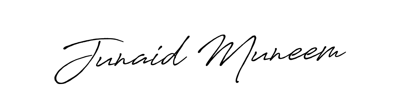 How to make Junaid Muneem signature? Antro_Vectra_Bolder is a professional autograph style. Create handwritten signature for Junaid Muneem name. Junaid Muneem signature style 7 images and pictures png