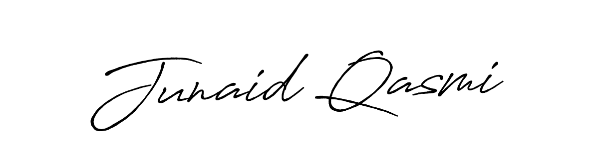 Use a signature maker to create a handwritten signature online. With this signature software, you can design (Antro_Vectra_Bolder) your own signature for name Junaid Qasmi. Junaid Qasmi signature style 7 images and pictures png