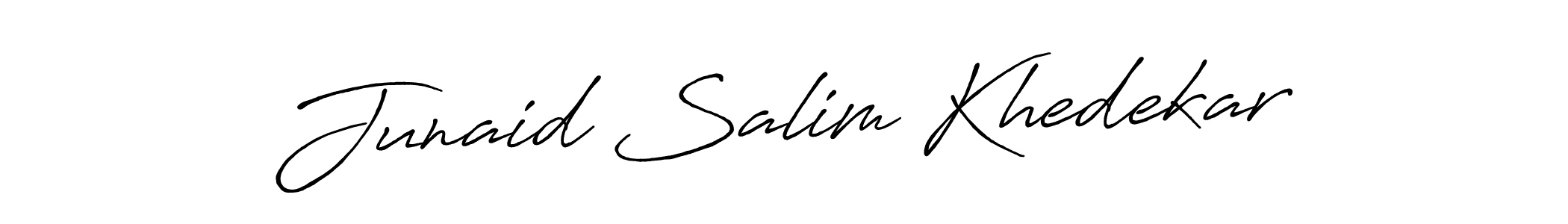 Make a beautiful signature design for name Junaid Salim Khedekar. With this signature (Antro_Vectra_Bolder) style, you can create a handwritten signature for free. Junaid Salim Khedekar signature style 7 images and pictures png