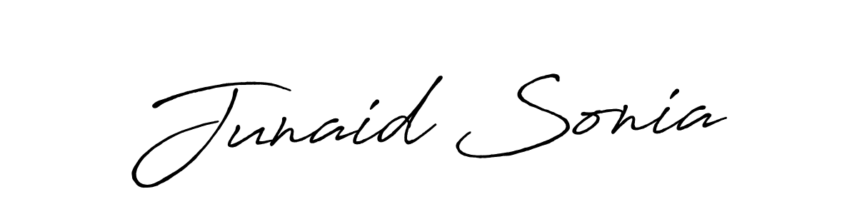Junaid Sonia stylish signature style. Best Handwritten Sign (Antro_Vectra_Bolder) for my name. Handwritten Signature Collection Ideas for my name Junaid Sonia. Junaid Sonia signature style 7 images and pictures png