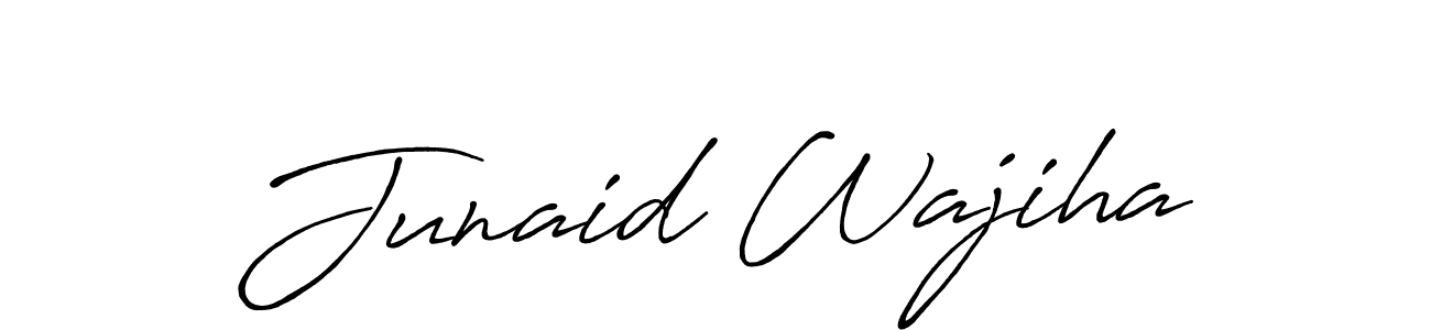 Also we have Junaid Wajiha name is the best signature style. Create professional handwritten signature collection using Antro_Vectra_Bolder autograph style. Junaid Wajiha signature style 7 images and pictures png