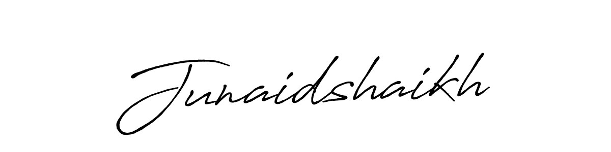 How to make Junaidshaikh name signature. Use Antro_Vectra_Bolder style for creating short signs online. This is the latest handwritten sign. Junaidshaikh signature style 7 images and pictures png