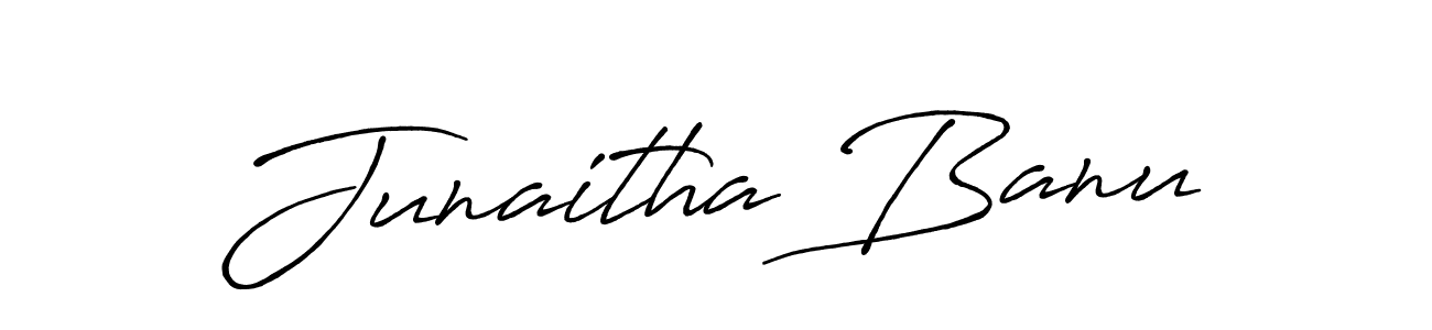 Design your own signature with our free online signature maker. With this signature software, you can create a handwritten (Antro_Vectra_Bolder) signature for name Junaitha Banu. Junaitha Banu signature style 7 images and pictures png