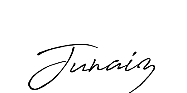 Use a signature maker to create a handwritten signature online. With this signature software, you can design (Antro_Vectra_Bolder) your own signature for name Junaiz. Junaiz signature style 7 images and pictures png