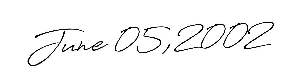 How to make June 05,2002 name signature. Use Antro_Vectra_Bolder style for creating short signs online. This is the latest handwritten sign. June 05,2002 signature style 7 images and pictures png