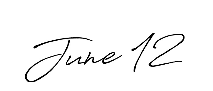 Design your own signature with our free online signature maker. With this signature software, you can create a handwritten (Antro_Vectra_Bolder) signature for name June 12. June 12 signature style 7 images and pictures png