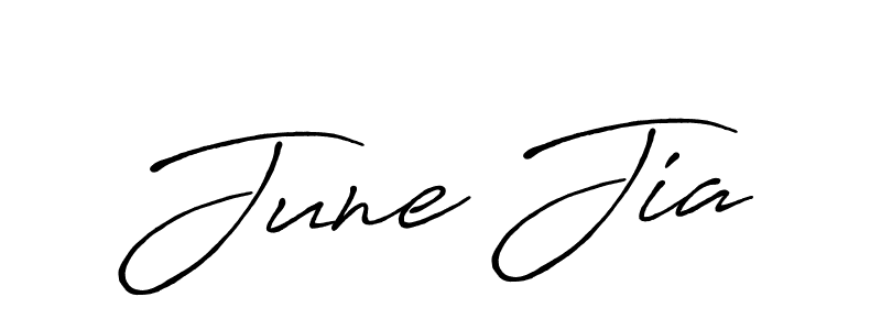 Make a beautiful signature design for name June Jia. With this signature (Antro_Vectra_Bolder) style, you can create a handwritten signature for free. June Jia signature style 7 images and pictures png