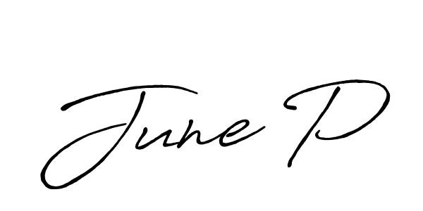 The best way (Antro_Vectra_Bolder) to make a short signature is to pick only two or three words in your name. The name June P include a total of six letters. For converting this name. June P signature style 7 images and pictures png
