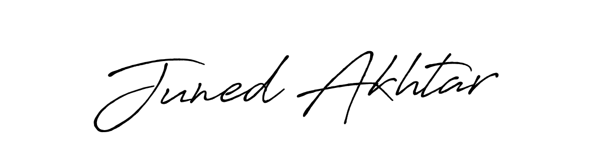 Design your own signature with our free online signature maker. With this signature software, you can create a handwritten (Antro_Vectra_Bolder) signature for name Juned Akhtar. Juned Akhtar signature style 7 images and pictures png