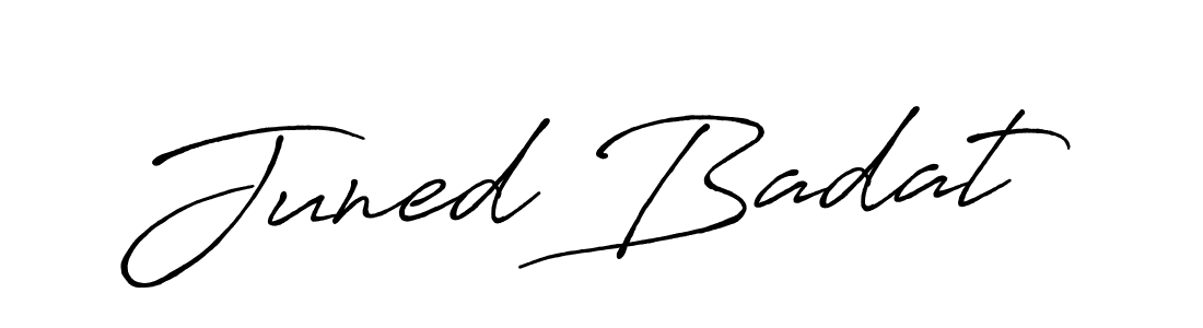 How to make Juned Badat signature? Antro_Vectra_Bolder is a professional autograph style. Create handwritten signature for Juned Badat name. Juned Badat signature style 7 images and pictures png