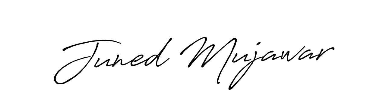 How to make Juned Mujawar signature? Antro_Vectra_Bolder is a professional autograph style. Create handwritten signature for Juned Mujawar name. Juned Mujawar signature style 7 images and pictures png