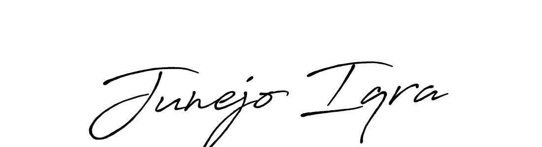 if you are searching for the best signature style for your name Junejo Iqra. so please give up your signature search. here we have designed multiple signature styles  using Antro_Vectra_Bolder. Junejo Iqra signature style 7 images and pictures png