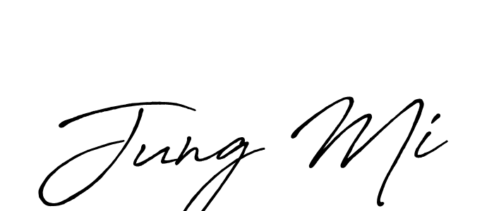 Jung Mi stylish signature style. Best Handwritten Sign (Antro_Vectra_Bolder) for my name. Handwritten Signature Collection Ideas for my name Jung Mi. Jung Mi signature style 7 images and pictures png