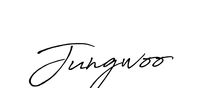 Make a beautiful signature design for name Jungwoo. With this signature (Antro_Vectra_Bolder) style, you can create a handwritten signature for free. Jungwoo signature style 7 images and pictures png